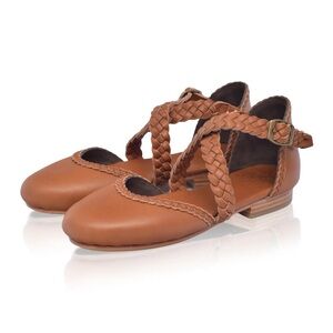BRAND NEW Bali Elf Tallulah Braided Leather Sandals- Vintage Camel / Size 9